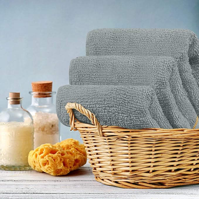 Utopia Towels 12 Pack Premium Wash Cloths Set, 12 by 12 Inches, 100% Cotton Ring Spun, Highly Absorbent and Soft Feel Washcloths for Bathroom, Spa, Gym, and Face, Cool Grey