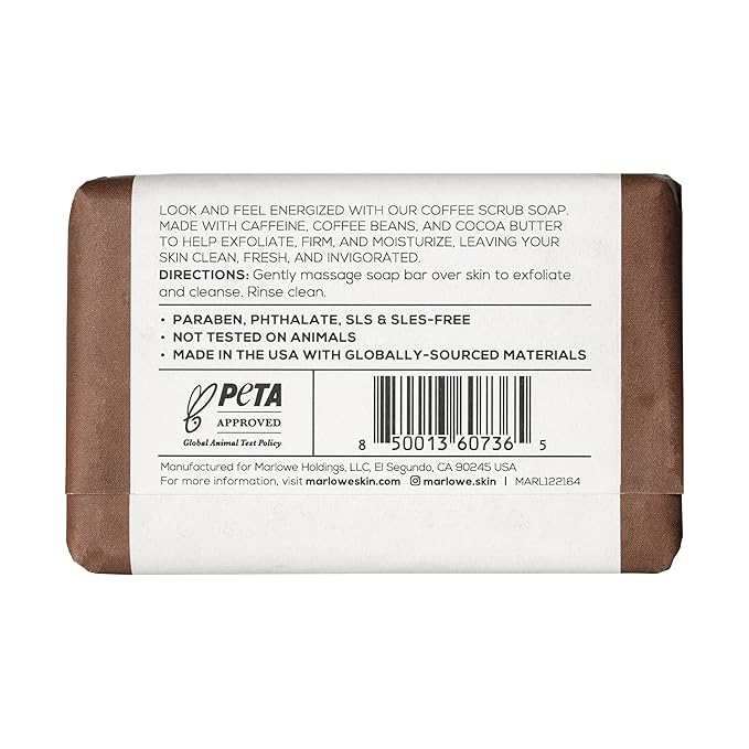 No. 109 Coffee Bar Soap 7 oz, Body Scrub Soap for Men, Refreshing, Energizing & Exfoliating with Natural Extracts, Caffeine, Coffee Beans & Cocoa Butter, Fresh Brewed Scent