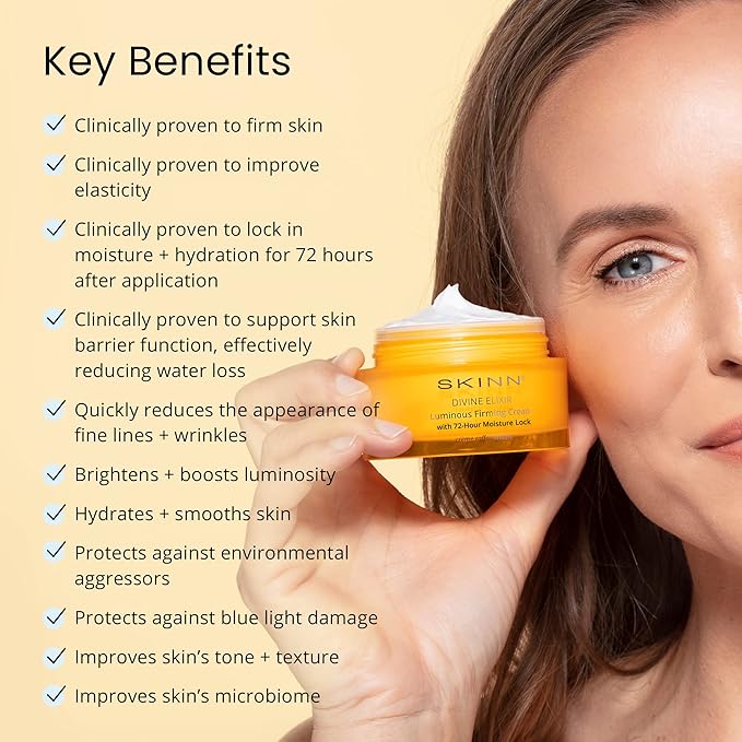 SKINN Luminous Firming Cream - Facial Skin Care Cream Improves Elasticity, Plumps and Lifts Sagging Skin-Maintains Hydration to Reduce Fine Lines,Strengthen Skin’s Barrier Function-Manuka Honey