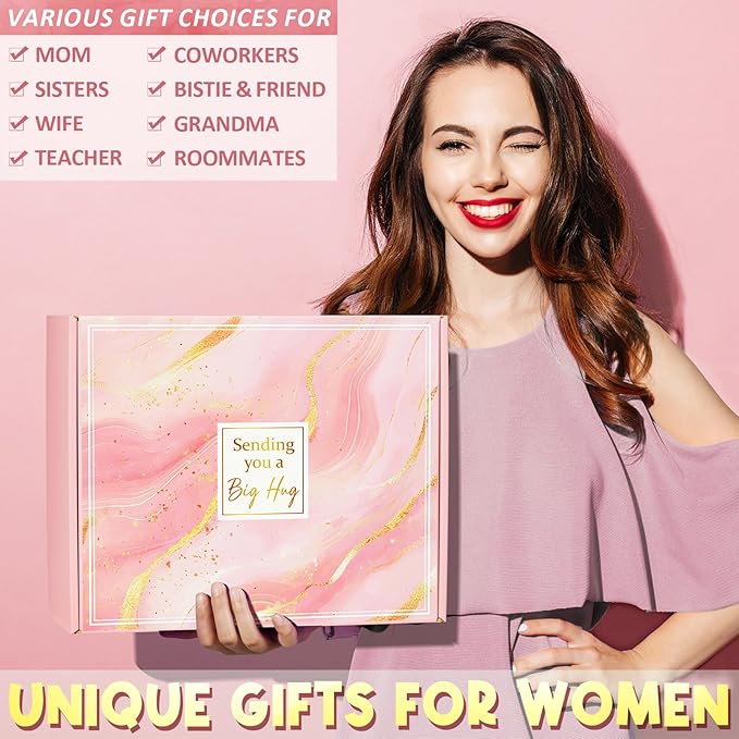 Mother's Day Gifts for Mom - Birthday Gifts for Women Get Well Soon Gifts Self Care Gifts Rose Relaxing Spa Gift Basket Care Package w/ Flannel Blanket 40 OZ Tumbler for Wife Grandma Friend Sister Her