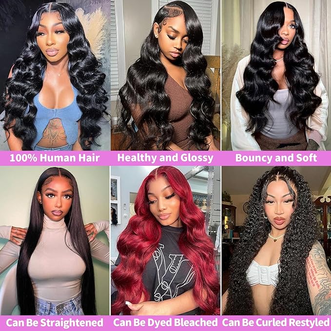 12A Human Hair Bundles 22 24 26 28 Inch Body Wave Bundles Human Hair 100% Unprocessed Brazilian Virgin Hair Body Wave 4 bundles Deals Human Hair Extensions Quick Weave for Women Natural Black