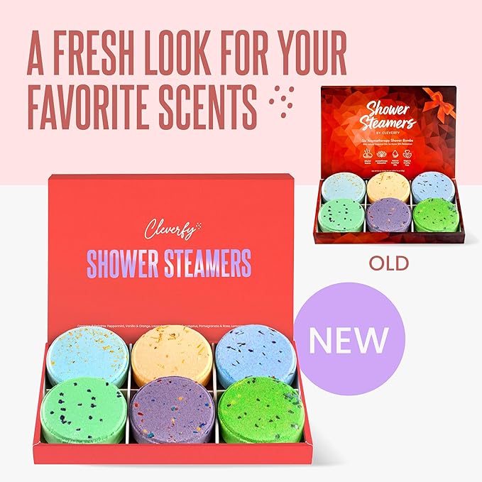 Cleverfy Shower Steamers Aromatherapy for Women and Men – Mothers Day Gifts for Mom – Self-Care Shower Bombs for Stress Relief and Relaxation – 6 Tablets