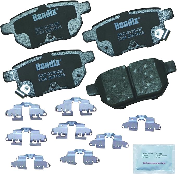 Bendix Priority1 CFC1354 Ceramic Rear Brake Pads for Select Models Lexus CT200h, Pontiac Vibe, Scion tC, xB, Suzuki Swift, Toyota Corolla, Corolla iM, Matrix, Prius, Prius AWD-e, Prime, Yaris, Yaris