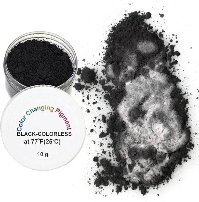 Temperature Activated Thermochromic Color Changing Pigment Black Changing to COLORLESS at 77F/25C Perfect for Color Changing Slime Secret Message Reveals