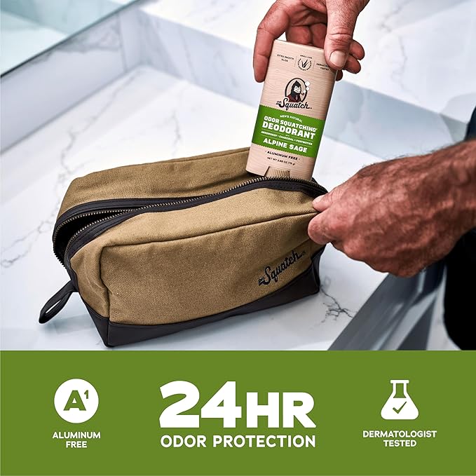 Dr. Squatch Natural Deodorant for Men - Odor-Squatching Aluminum Free - Alpine Sage (2.65 oz, 3-Pack)