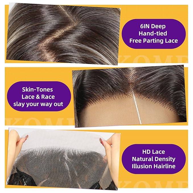 Ash Brown Synthetic Lace Front Wig,13X6 Long Straight Layered Glueless Wigs for Women Daily Use 24IN（#TTF4/606）