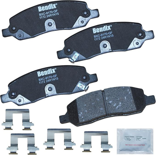 Bendix Priority1 CFC1172 Ceramic Rear Brake Pads for Buick Lucerne 2011-2006, Cadillac DTS 2011-2006