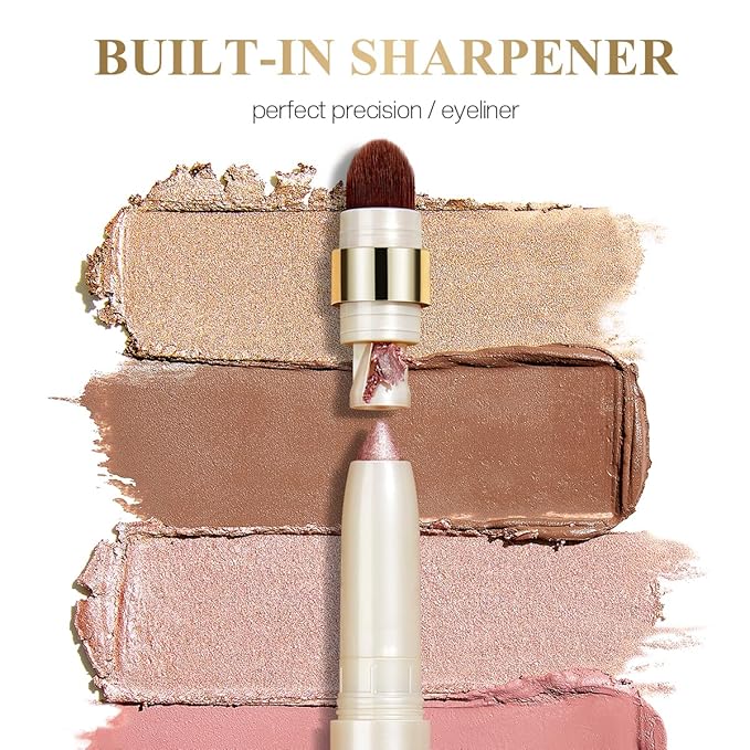 Cream Eye Shadow Eyeliner Makeup Sticks, Highlighter Brightener Pencil Classic-A016 + Multi-use-S5