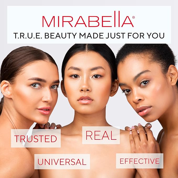 Mirabella Glow Light-Up Clear Shimmer Lip Gloss - LED Applicator with Mirror - Hydrating & Ultra-Moisturizing Formula with Jojoba Oil, Sweet Almond Oil & Vitamin E - .30 Fl Oz / 9ml