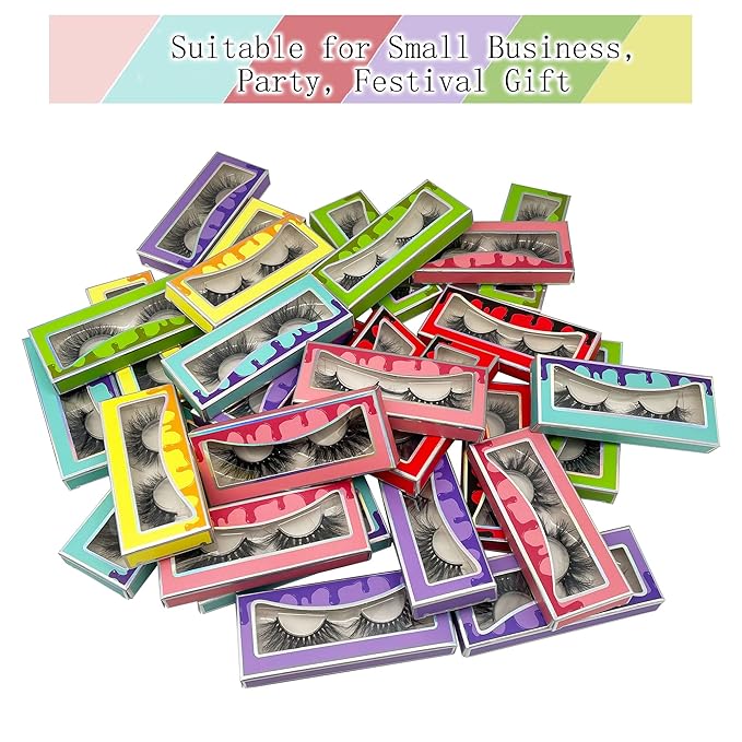 Mink Lashes Bulk Ninglash 30 Pack 6 Styles Eyelashes, 15-22mm Real Mink EyeLashes, Thick HandMade Full Strip Lashes, Crueltyl Free Fluffy Lash, 30 Pairs 5D Mink Lashes wholesale