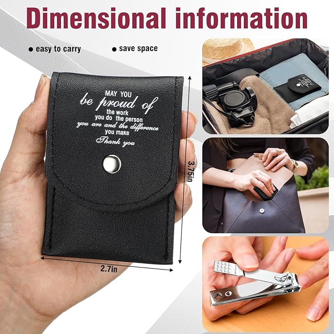 Lasnten 24 Set Employee Appreciation Gift Bulk Manicure Set Thank You Teacher Gift Nail Clippers 4 in 1 Stainless Steel Grooming Nail Kit Pedicure Tools with Travel Case for Nurse Coworkers Graduate