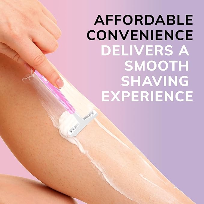 BIC Silky Touch Women's Disposable Razors, 2 Blades For a Sensitive, Soothing and Comfortable Shave, 18-Count