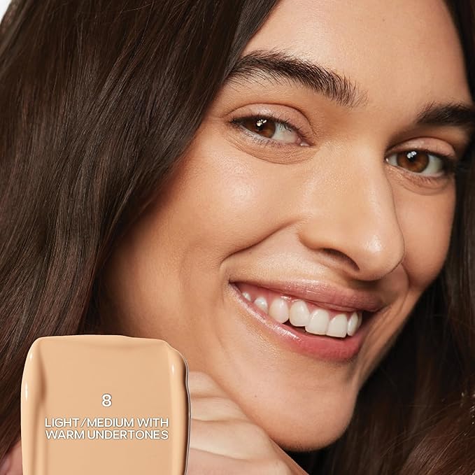 Saie Slip Tint Radiant Cream Concealer & All-Over Face Makeup - Concealer for Dark Circles, Redness & Blemishes - Lightweight Makeup Made with Hydrating Hyaluronic Acid - Shade 8 (0.17 oz)