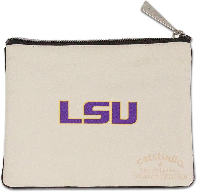 Catstudio Collegiate Zipper Pouch, Louisiana State University Travel Toiletry Bag, Ideal Gift for Alumni, Makeup Bag, Dog Treat Pouch, or Travel Purse