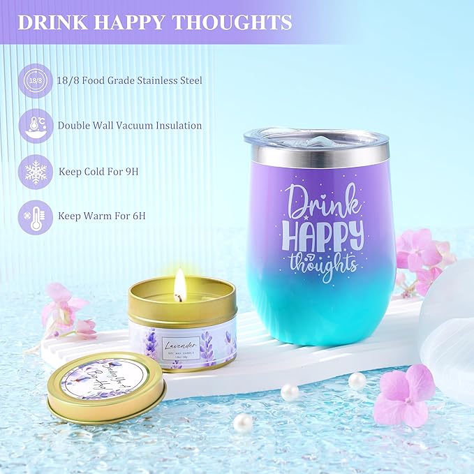 LUCOTIYA Birthday Gifts for Women, Self Care Gifts for Women Get Well Soon Gifts Basket, Lavender Relaxing Spa Gift Basket, Unique for Mom, Friends, Sister, Grandma