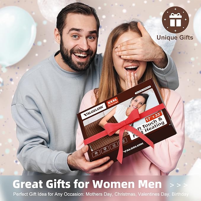 17x33 Heating Pad for Pain Relief | Ultra-Soft Microplush Fabric | 6 Adjustable Heat Settings (Moist & Dry) | Safe 2-Hour Auto Shut-Off | Perfect for Back, Neck, Shoulders | Great Gift Idea