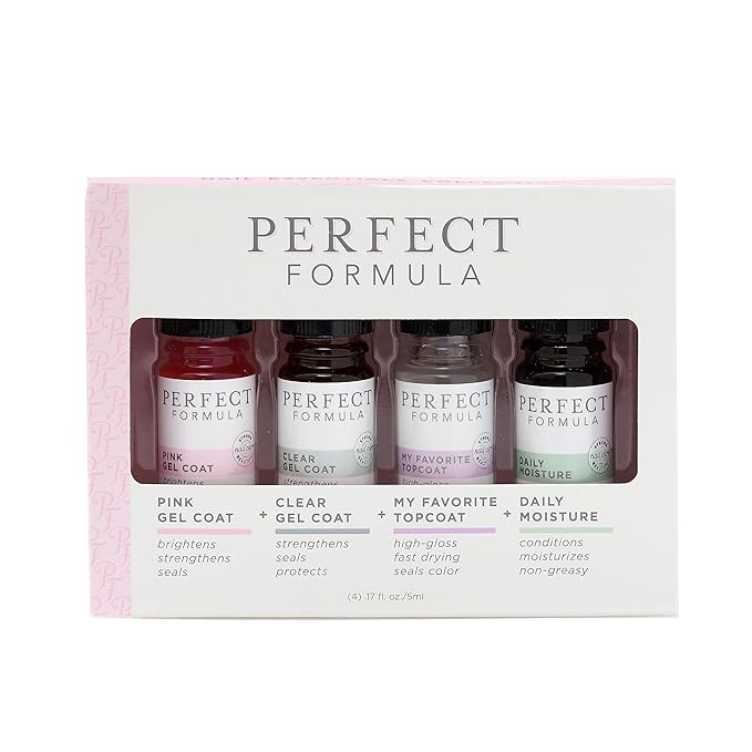 Perfect Formula Nail Collection - The Perfect Keratin Nail Treatment Manicure - A "Suit of Armor for Your Nails" - 4 pieces.