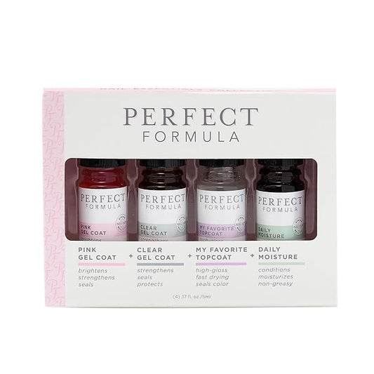 Perfect Formula Nail Collection - The Perfect Keratin Nail Treatment Manicure - A "Suit of Armor for Your Nails" - 4 pieces.