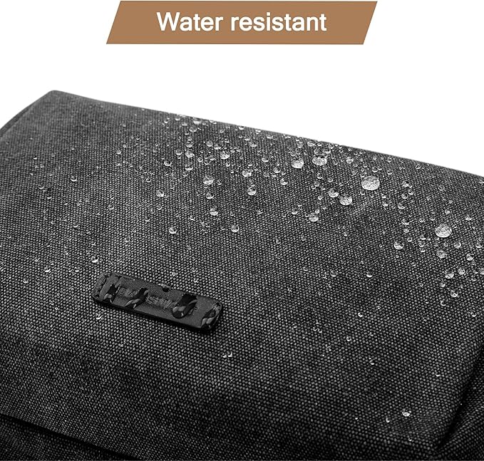 BAGSMART Toiletry Bag for Men, Canvas Travel Toiletry Organizer Dopp Kit Water-resistant Shaving Bag for Toiletries Accessories,Black-Medium