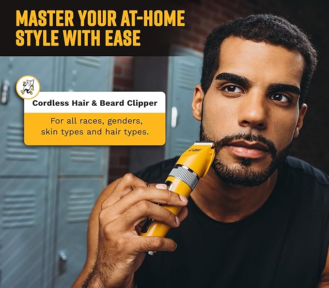 The Cut Buddy Clipper & Grooming Set, Cordless Hair & Beard Trimmer with 7 Guards, Titanium Blades, Waterproof, Beginner-Friendly Kit