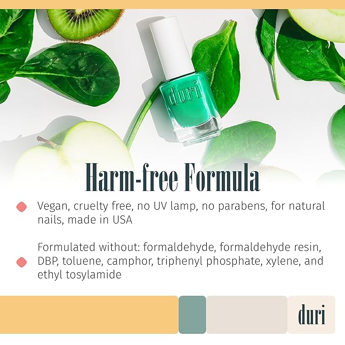 duri 790 Radiant Burst - Neon Green Nail Polish, Semi Matte, Quick Drying, 0.45 Fl Oz