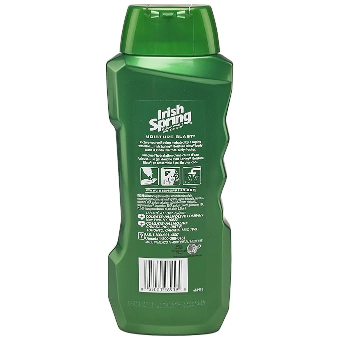 Irish Spring Moisture Blast Moisturizing Body Wash - 18 Fluid Ounce (Pack of 6)