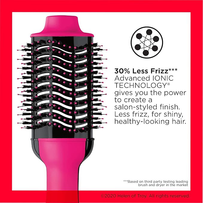 REVLON One-Step Volumizer Original 1.0 Hair Dryer and Hot Air Brush, Pink