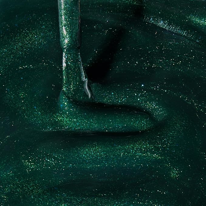 Dazzle Dry Mini Kit 4 Step System - Evergreen - A pine green with blue glitter flecks. Full-coverage glitter. (5 Piece Kit / 5 Manicures)