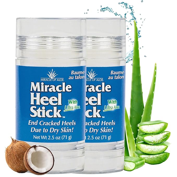 2-Pack Miracle Heel Stick with Pure UltraAloe Aloe Vera Gel | 2.5 ounce stick