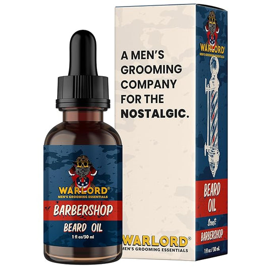 WARLORD Beard Oil & Beard Softener for Men - Beard Moisturizer & Natural Beard Oil to Reduce Itchy Skin, Tame Hair and Manage Frizz - Barbershop, 1 Fl Oz