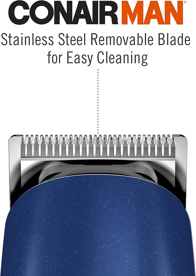 ConairMAN Beard Trimmer for Men Includes Nose and Ear Hair Trimmer and with 5-Position Comb Attachment, 5 piece Men's Grooming Kit, Battery Operated