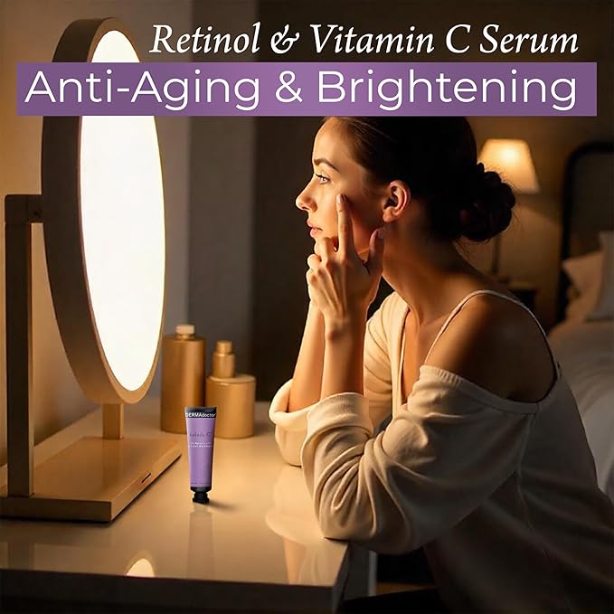 DERMAdoctor Kakadu C Dermatologist Formulated 1% Retinol Cream + Vitamin C, E Ferulic Complex, Anti Aging Face Cream to Brighten, Smooth and Firm. Hyperpigmentation Treatment for Face - 1.01 fl oz