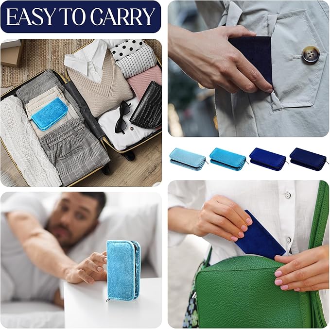 Coume 24 Sets Nail Kit Manicure Set Bulk with Zipper Professional Nail Clippers 8 in 1 Stainless Steel Nail Care Tools with Luxurious Travel Case Gifts for Men Women Friends Colleagues (Blue Series)