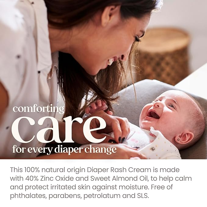 Burt's Bees Baby Diaper Rash Ointment Maximum Strength Cream with 40% Zinc Oxide, 100% Natural Origin, Pediatrician Tested, 3 Oz (Pack of 2)