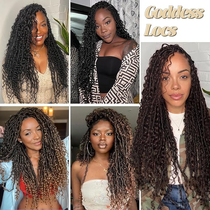 8 Packs Goddess Faux Locs Crochet Hair-30 Inch Boho Soft Locs Crochet Hair for Black Women (T30, 30 Inch(Pack of 8))