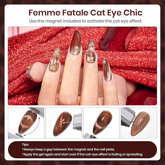 Beetles Gel Polish Kit, Cat Eye Glitter 20 Colors Spring Summer Gel Polish With Sticker Rainbow Rhinestone Base Coat Glossy & Matte Top Coat Mob Wife Collection All Seasons Gifts for Women