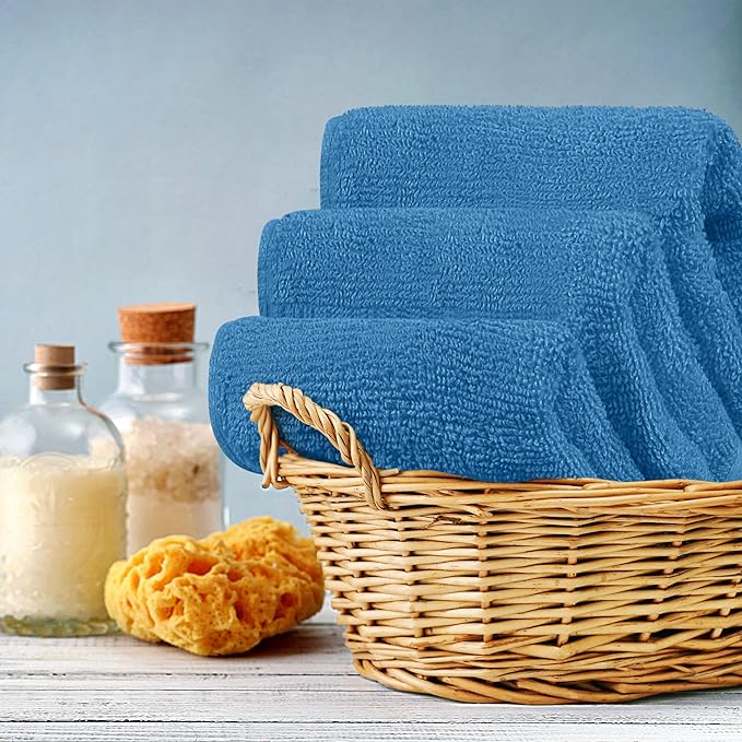 Utopia Towels 12 Pack Premium Wash Cloths Set, 12 by 12 Inches, 100% Cotton Ring Spun, Highly Absorbent and Soft Feel Washcloths for Bathroom, Spa, Gym, and Face, Electric Blue