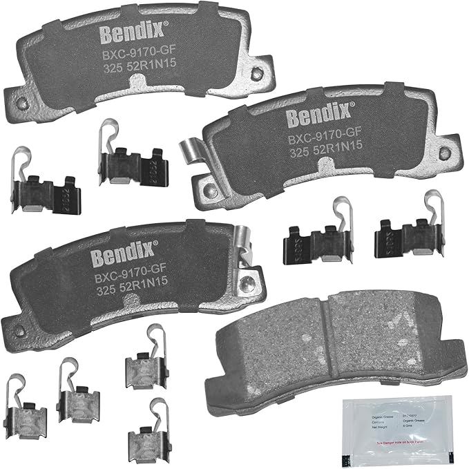 Bendix Priority1 CFC325 Ceramic Rear Brake Pads for Lexus ES250 1991-1990, ES300 1999-1992, RX300 2003-1999, Toyota Camry 1999-1988, Celica 1999-1986, Solara 2000-1999