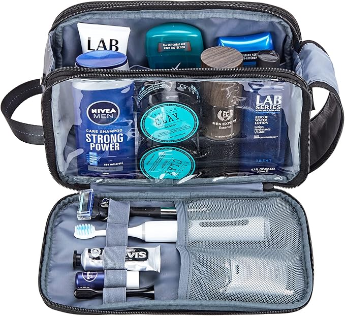 ZEEMO Toiletry Bag for Men, Water-resistant and Leak-Proof Dopp Kit with Large Capacity for Toiletries