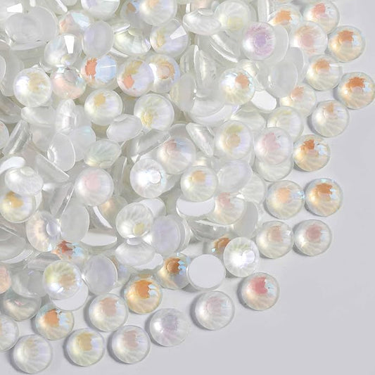 Beadsland 1440pcs Flat Back Crystal Rhinestones Round Gems for Nail Art and Craft Glue Fix, Luminous White, SS10,2.7-2.9mm