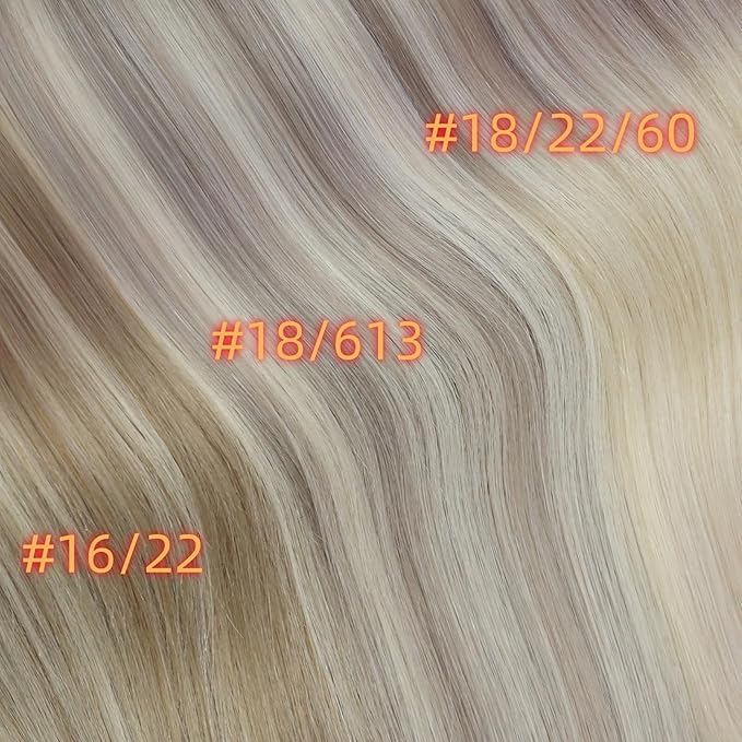 Full Shine Clip in Hair Extensions Golden Blonde Highlight Light Blonde 150 G Human Hair Clip in Extensions for Thick Hair 24 Inch Double Weft Straight Invisible Hair Extensions 7 Pcs