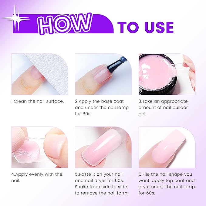 AIJIMEI Solid Builder Gel for Nails, Nail Builder Gel Set 3.34oz Solid Gel Nail Glue Nail Art Nail Extensions for Nails Builder Gel Nail Strengthening Salon Use (White)