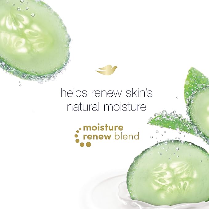 Dove Refreshing Body Wash Cucumber and Green Tea 4 Count Revitalizes and Refreshes Skin Cleanser That Effectively Washes Away Bacteria While Nourishing Your Skin 22 oz