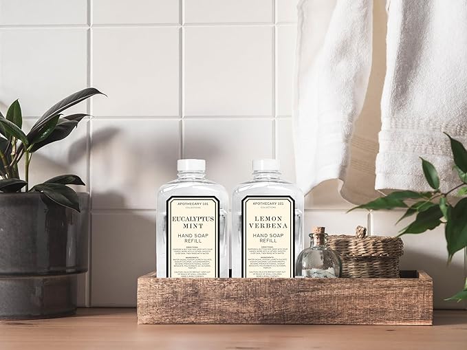 Apothecary 101 Collections | Hand Soap Refill | Home and Body Company | 78oz x 2 | Lemon Verbena & Eucalyptus Mint