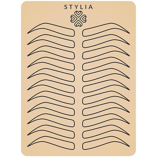 Stylia Microblading Practice Fake Skin Sheet for Eyebrow Tattoo, Eye Brow Makeup, Fake Tattoo Skin, Tattoo Skin Practice Kit, Tattooing Supplies Silicone Sheets (12 Pieces- Inkless Black Double Sided)
