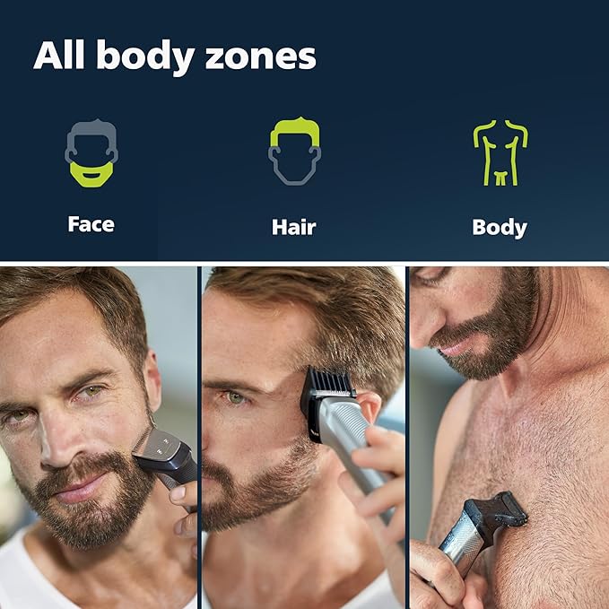 PHILIPS Norelco Multigroom 9000 Series MG9740-18-in-1 Precision Trimmer for Face, Head, and Body with Titanium Blades, 6-Hour Battery Life, and Showerproof Design, Packaging May Vary