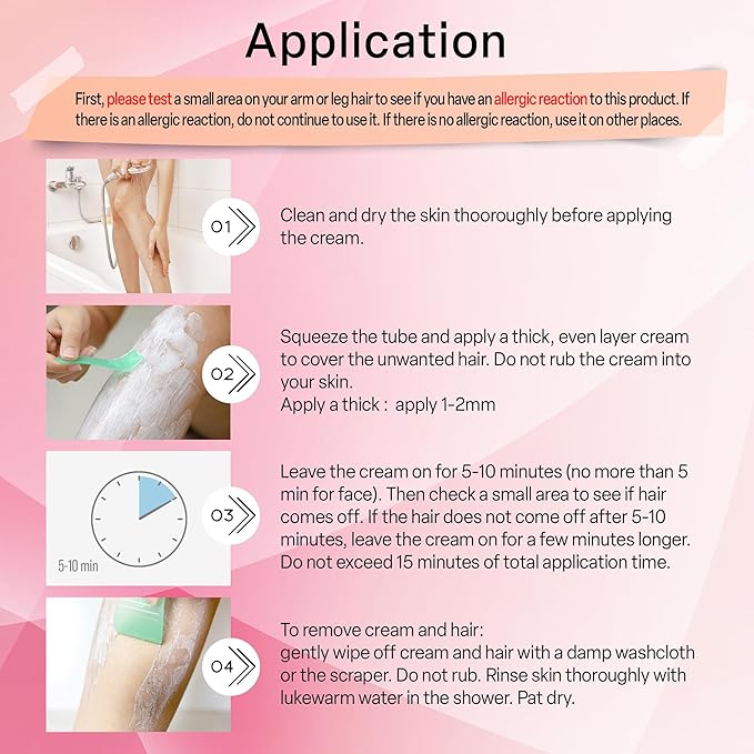 Hair Removal Cream for Women: Bikini Line Intimate Area Depilatory for Face Legs and Underarms - Gentle Formula for Home and Travel Use - Includes Scraper (4.2oz)