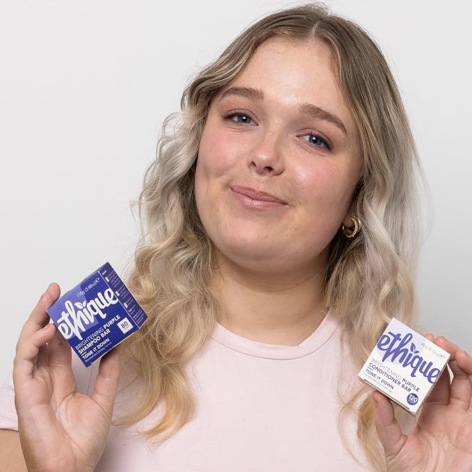 Ethique Tone it Down Giftpack - Purple Shampoo for Blonde Hair and Gray Hair & Conditioner Bar Set - Vegan, Eco-Friendly, Plastic-Free, Cruelty-Free 6 oz (Set of 2)