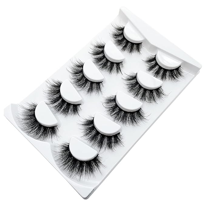 False Eyelashes Mink Lashes Fluffy Dramatic 20mm Long Faux Mink Eyelashes D Curl Wispy Fake Lashes Pack Look Like Extension