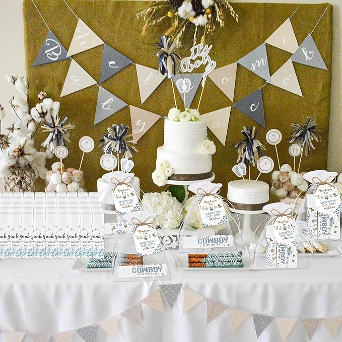 50 PCS Baby Shower Cowboy Lip Balm Bulk Neutral Gender Reveal Boys Girls Games Baby Shower Favors Gifts for Guests Moisturizing Lip Care Cowboy Themed Birthday Party Supplies Decorations